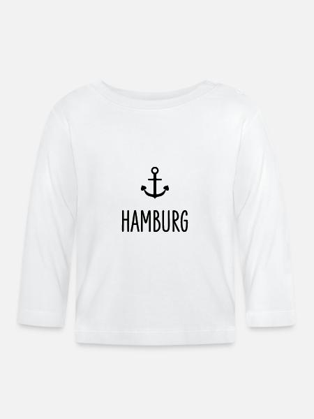 Hamburg Anker - Baby Bio-Langarmshirt - Weiß