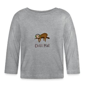 Chill Mal - Baby Bio-Langarmshirt - Grau meliert - Vorne