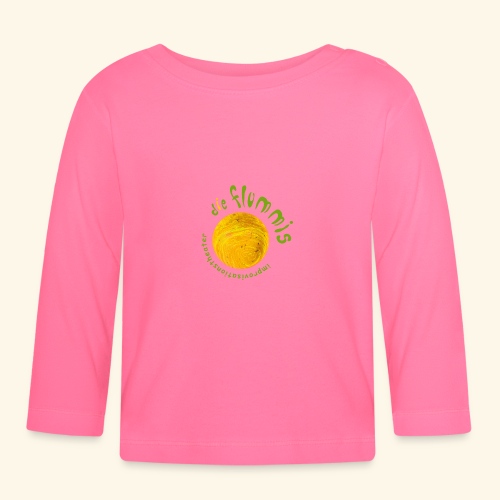 Flummi Logo rund gelb - Baby Bio-Langarmshirt
