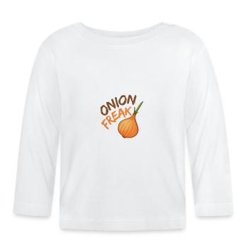 Onion Freak - Zwiebeldesign Geschenk - Baby Bio-Langarmshirt - Weiß - Vorne