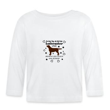 Gott schuf Labrador (braun) - Baby Bio-Langarmshirt - Weiß - Vorne