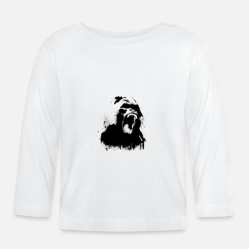 Gorilla - Baby Bio-Langarmshirt - Weiß