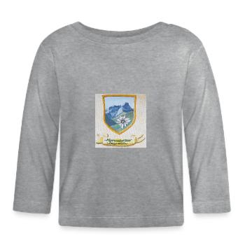 Kleinwalsertaler Bergwelten, le logo officiel - T-shirt manches longues bio Bébé - gris chiné - Devant