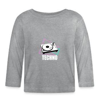 Techno-Decks - Baby Bio-Langarmshirt - Grau meliert - Vorne