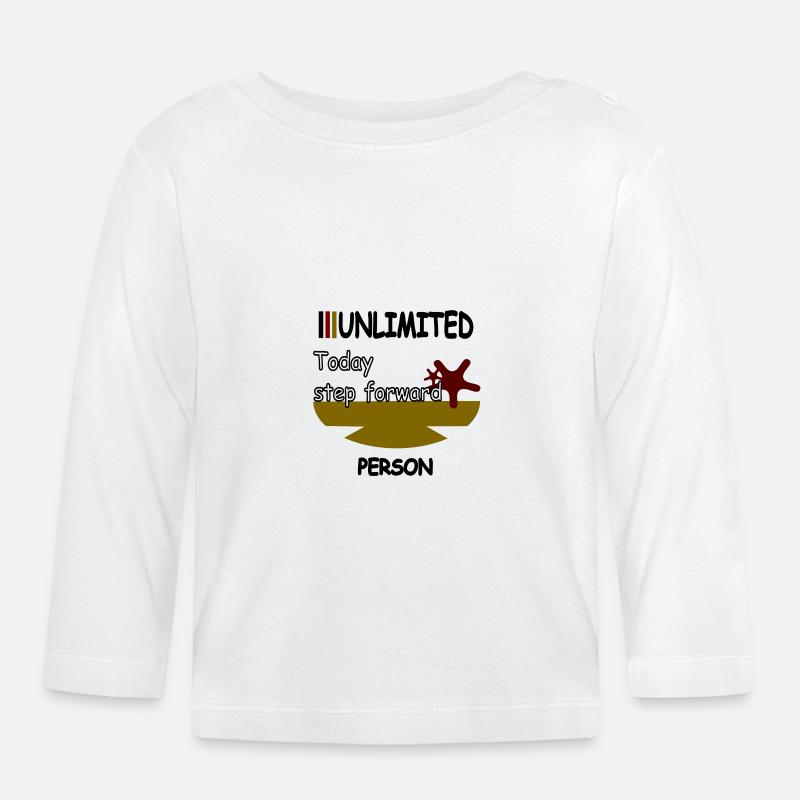 Today step forward - Baby Bio-Langarmshirt - Weiß