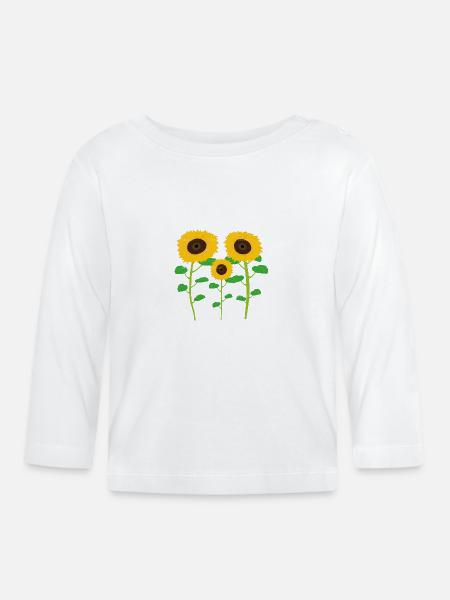 Sonnenblumen-Sammlung - Baby Bio-Langarmshirt - Weiß