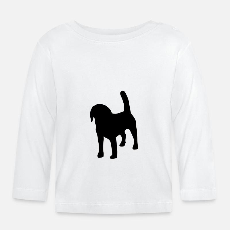 Beagle Silhouette - Baby Bio-Langarmshirt - Weiß