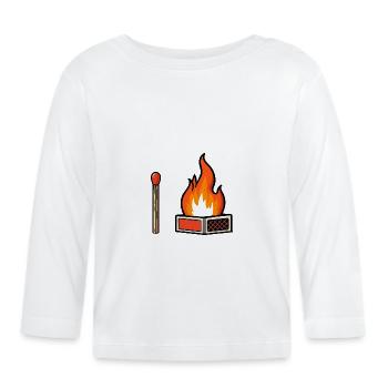 Fire Match - Organic Baby Long Sleeve T-Shirt - white - Front