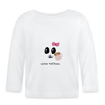 Lecker, Kaffee, illustration - Baby Bio-Langarmshirt - Weiß - Vorne