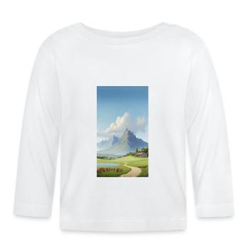 Paysage - T-shirt manches longues bio Bébé - blanc - Devant