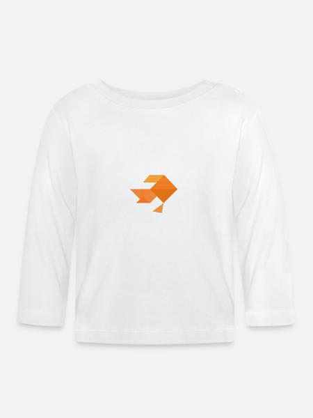 Goldfish - Tangram - Organic Baby Long Sleeve T-Shirt - white