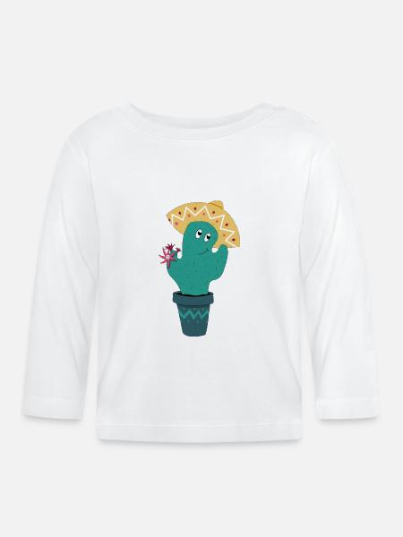 Cactus mexicain - T-shirt manches longues bio Bébé - blanc