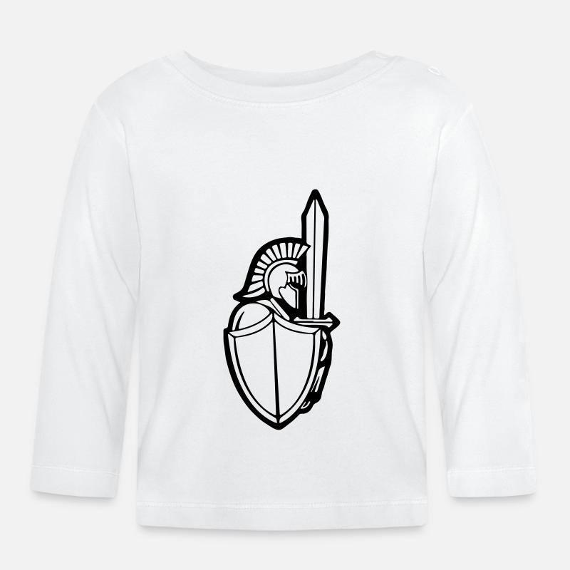 Kriegerlogo - Baby Bio-Langarmshirt - Weiß