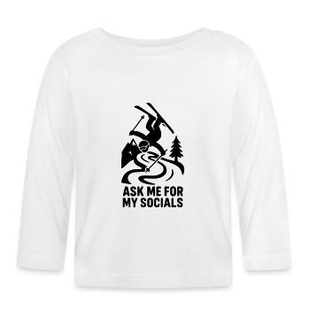 Socials Skiing - Organic Baby Long Sleeve T-Shirt - white - Front