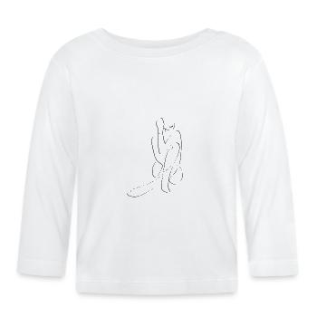 Yoga Shirt / Iyengar Zitat - Baby Bio-Langarmshirt - Weiß - Vorne