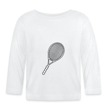 raquette de tennis - T-shirt manches longues bio Bébé - blanc - Devant