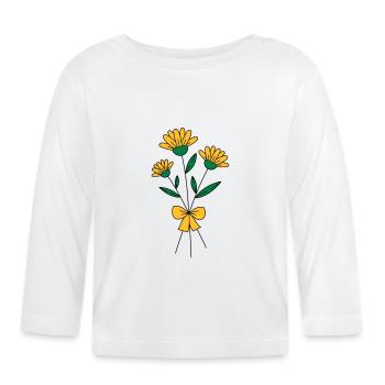 Blumenstrauss dreifarbig - Baby Bio-Langarmshirt - Weiß - Vorne