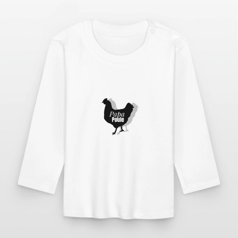 "Papa Poule" Vatertags- oder Geburtstagsgeschenk Baby Bio-Langarmshirt