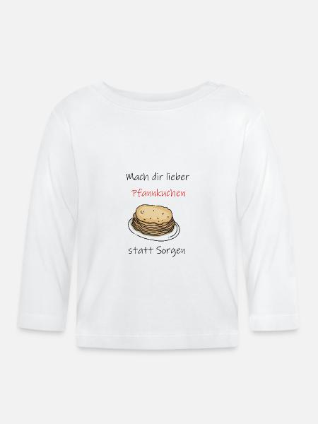 Pfannkuchen statt sorgen - Baby Bio-Langarmshirt - Weiß