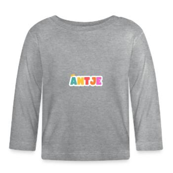 Antje ! Personnalisable - T-shirt manches longues bio Bébé - gris chiné - Devant