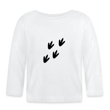 Dinosaur track - Organic Baby Long Sleeve T-Shirt - white - Front