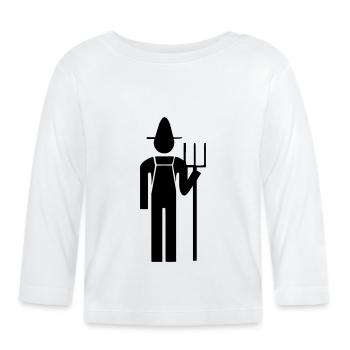 Paysan (vectoriel) - T-shirt manches longues bio Bébé - blanc - Devant