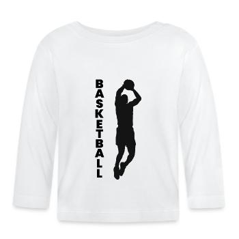 Basketball - Baby Bio-Langarmshirt - Weiß - Vorne