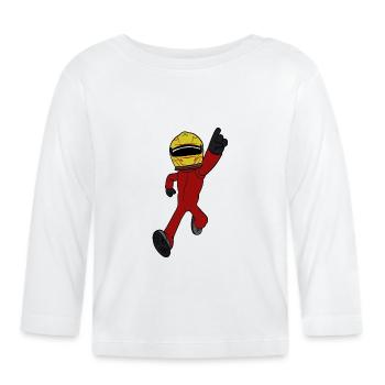 pilote de course - T-shirt manches longues bio Bébé - blanc - Devant