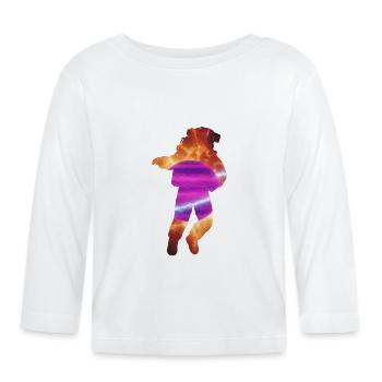 Sprung durch Neon Nebula - Baby Bio-Langarmshirt - Weiß - Vorne