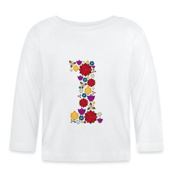 Fleurs 1 - T-shirt manches longues bio Bébé - blanc - Devant