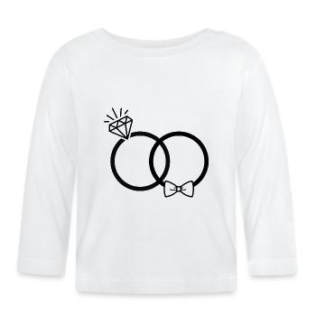 Bagues de mariage Bague papillon diamant Couple SW - T-shirt manches longues bio Bébé - blanc - Devant