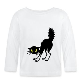 Annoyed cat - Organic Baby Long Sleeve T-Shirt - white - Front