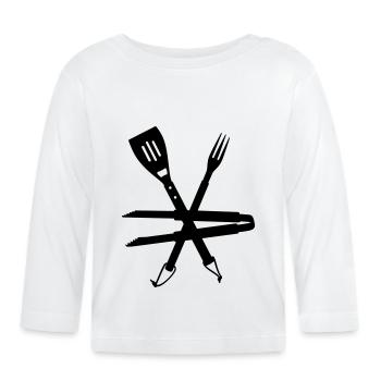 Grillbesteck / BBQ Utensils (1c) - Organic Baby Long Sleeve T-Shirt - white - Front