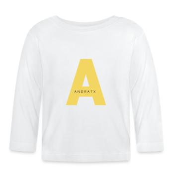 Andratx Buchstabe A | Trend auf Mallorca gold - Baby Bio-Langarmshirt - Weiß - Vorne