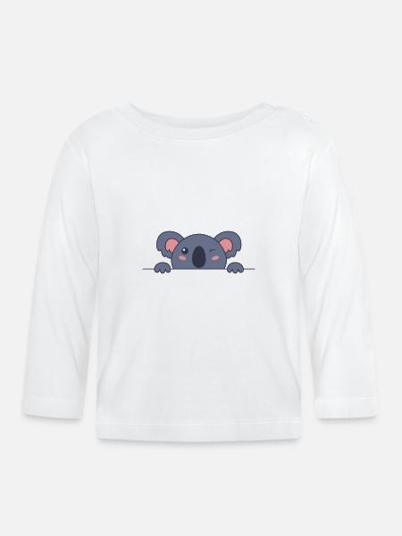 Koala versteckt sich - Baby Bio-Langarmshirt - Weiß