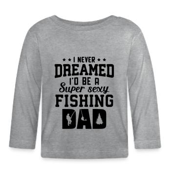 Fishing dad - Organic Baby Long Sleeve T-Shirt - heather grey - Front