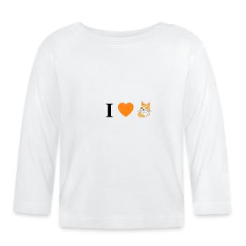 Ich mag die orange Katze - Baby Bio-Langarmshirt - Weiß - Vorne