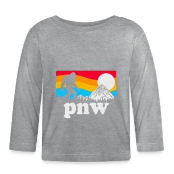 PNW Pacifique Nord-Ouest Bigfoot - T-shirt manches longues bio Bébé - gris chiné - Devant