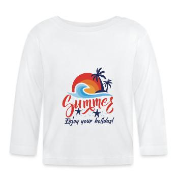Summer Summer time Nature Leisure Life Saying - Organic Baby Long Sleeve T-Shirt - white - Front