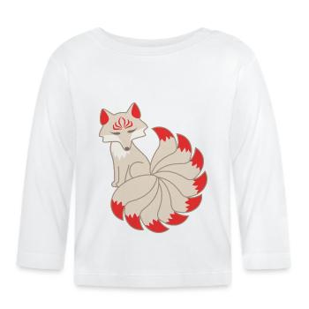 Kitsune Fuchs - Baby Bio-Langarmshirt - Weiß - Vorne