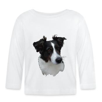 Lumpi,black/white with brown eyes - Organic Baby Long Sleeve T-Shirt - white - Front