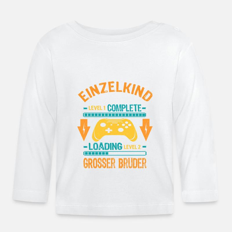 Großer Bruder Nachwuchs Loading Geschenk - Baby Bio-Langarmshirt - Weiß