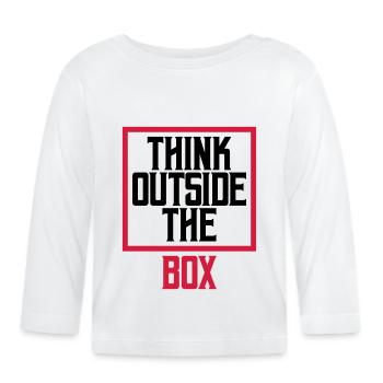 Logo Think outside - Organic Baby Long Sleeve T-Shirt - white - Front
