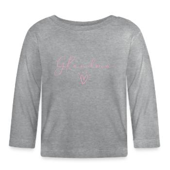Grandma. - Organic Baby Long Sleeve T-Shirt - heather grey - Front