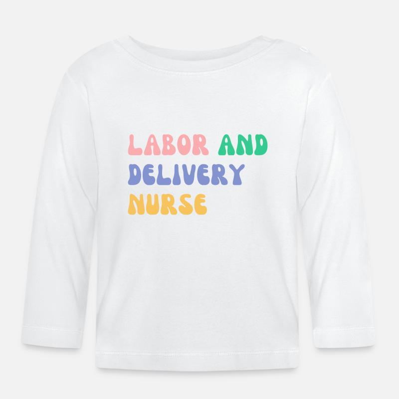 Arbeits- und Entbindungsschwester - Baby Bio-Langarmshirt - Weiß