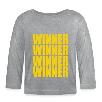 Meilleure vente winner winner winner - T-shirt manches longues bio Bébé - gris chiné - Devant