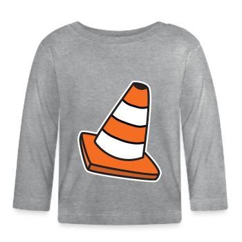 Pylône Traffic Cone Travailleurs de la construction Police pour enfants - T-shirt manches longues bio Bébé - gris chiné - Devant