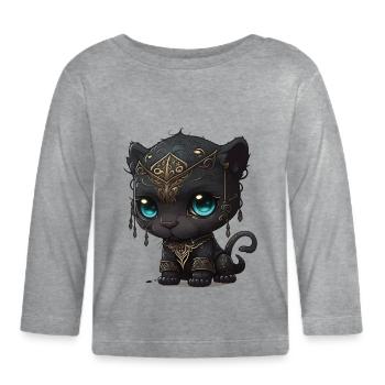 Panther - Organic Baby Long Sleeve T-Shirt - heather grey - Front