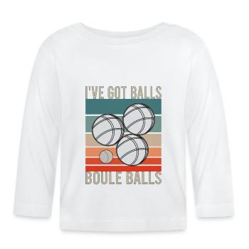Boccia Boule Pétanque Pétanque Sports Jeu de Balle - T-shirt manches longues bio Bébé - blanc - Devant