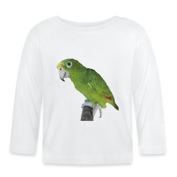 Der Amazonas-Königspapagei - Baby Bio-Langarmshirt - Weiß - Vorne